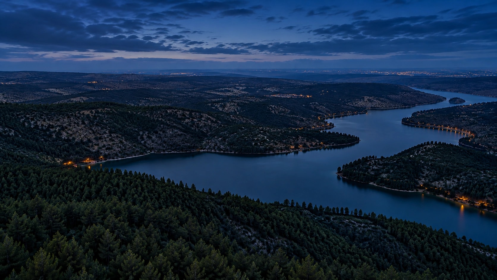 Eymir lake at blue hour, concept landscape